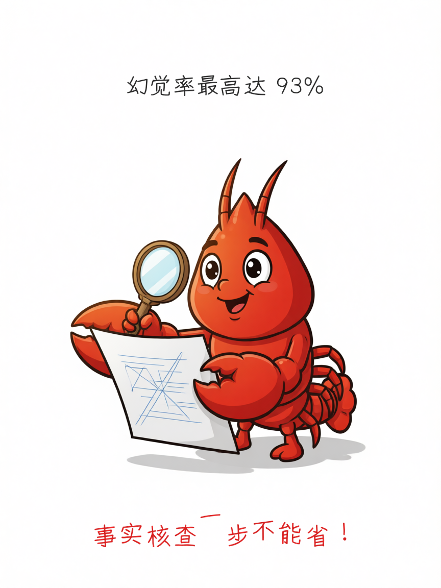 小龙虾举着放大镜核查文档，幽灵从纸后探出头