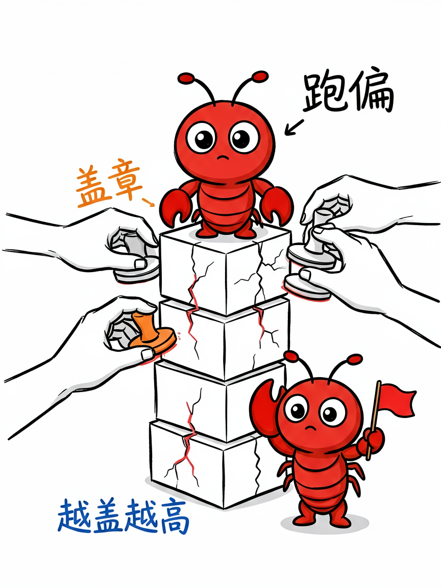 一群 AI 互相给对方盖章，歪斜的地基越盖越高，任务越跑越偏